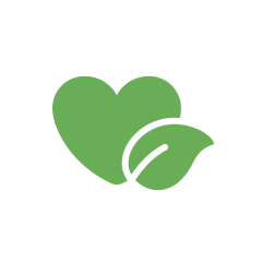 Nature-inspired heart and leaf symbol