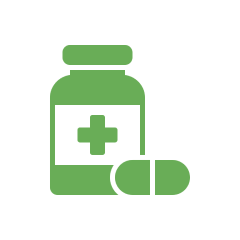 Green medical container illustration